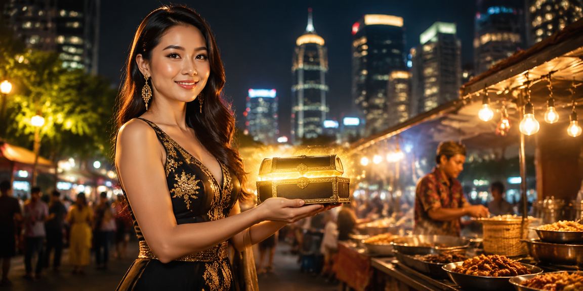 Suasana pasar malam yang ramai dengan aktivitas betting dan pertandingan olahraga malam