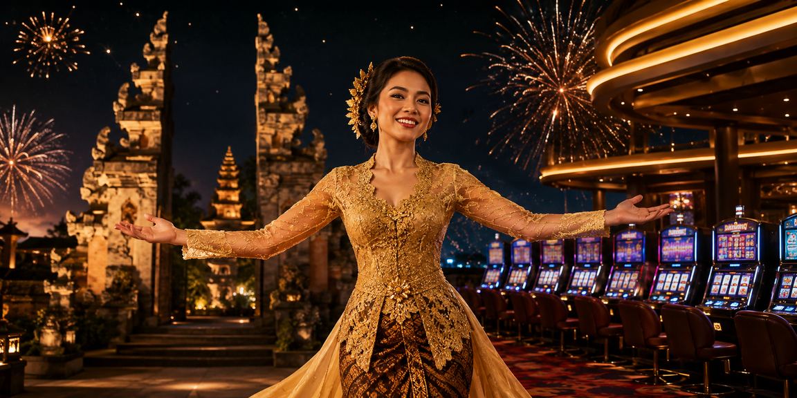 Suasana festival casino betting yang meriah dengan dekorasi warna-warni