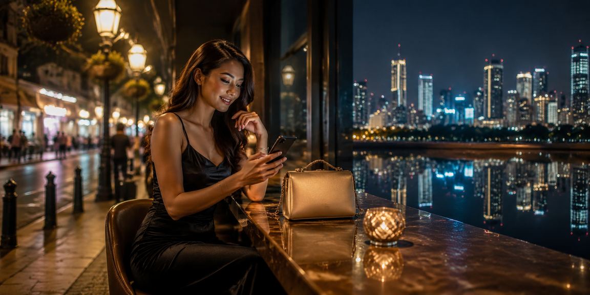 Model Vietnam bermain card game di suasana casino modern yang elegan